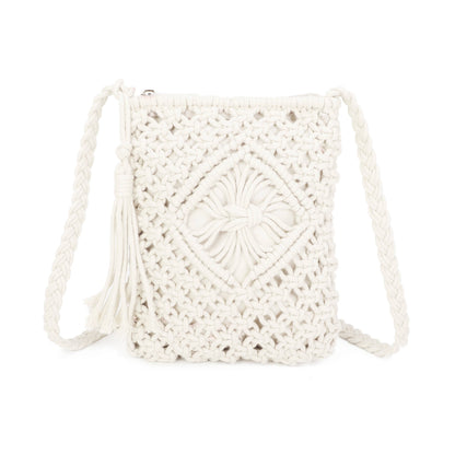 9806 Crochet Crossbody Bag: Navy