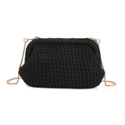 5111 Crochet Metal Clutch with chain: Green
